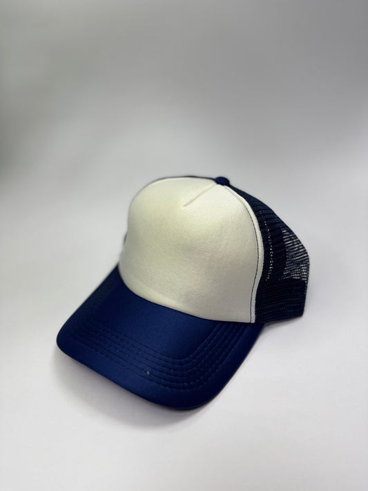 Gorra Acrilica Malla Blanco y Azul