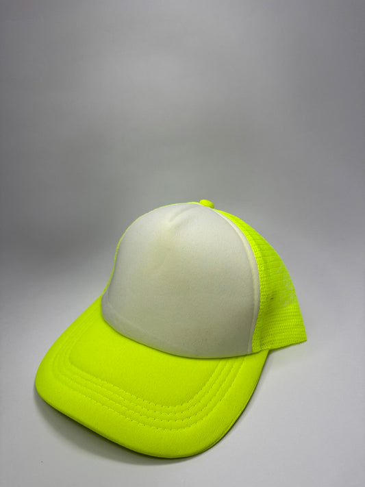 Gorra de Malla Amarillo Fluorescente y Blanco Camionero