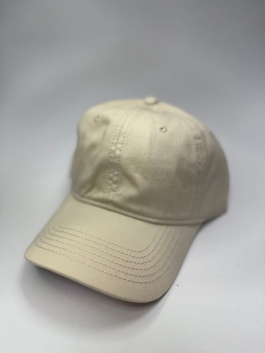 Gorra Prelavada Unicolor Crema