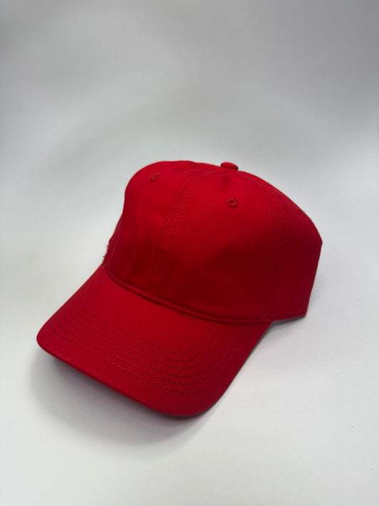 Gorra Prelavada Unicolor Roja