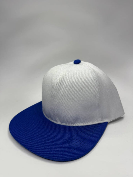 Gorra Plana Snapback Blanco y Azul