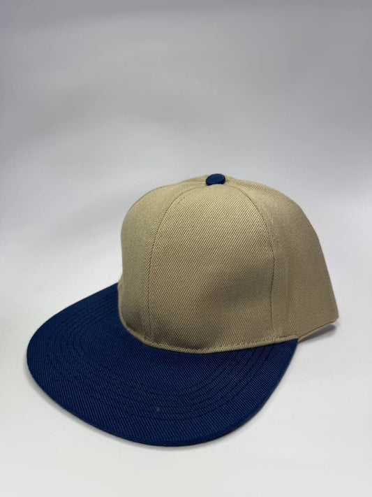 Gorra Plana Snapback Beige y Azul