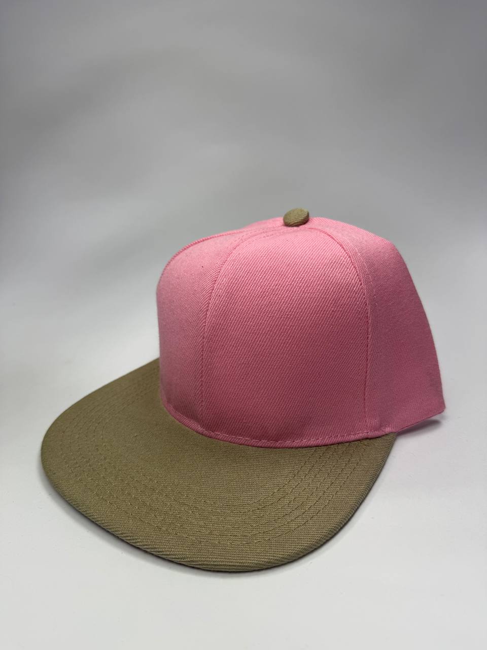 Gorra Plana Snapback Rosa y Beige