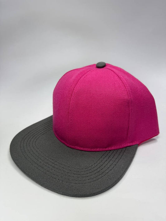 Gorra Plana Snapback Rosado y Gris